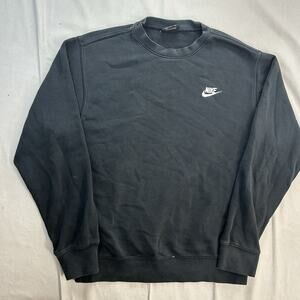 Nike Sweatshirt Mens Small Black Club Fleece Crewneck Essential Pullover